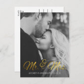 Goldfolie Save the Date Postkarte (Vorne/Hinten)