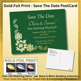 Goldfolie-Save-the-Date-Postkarte Folie Einladungspostkarte