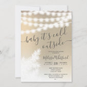 Goldfolie Schneeballlampen Babydusche Einladung (Vorderseite)