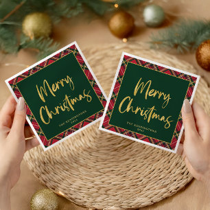 Goldfolie Schrift Frohe Weihnachten Feierparty Serviette