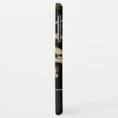 Goldfolie - Schwarz Modernes, elegantes Marmormono Case-Mate iPhone Hülle (Hinten/Links)