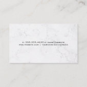 Goldfolie | Schwarze Textur-Marmor Visitenkarte (Rückseite)