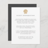 Goldfolie Seashell Küstenhochzeit Gäste Details Begleitkarte (Vorne/Hinten)