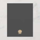 Goldfolie Seashell Küstenhochzeit Gäste Details Begleitkarte (Rückseite)