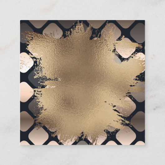Goldfolie | Sequin Metallic Pattern Quadratische Visitenkarte (Rückseite)