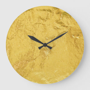 Goldfolie: Shiny Abstrakt Texture Große Wanduhr