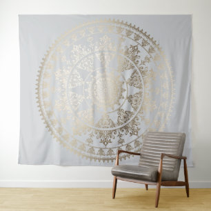 Goldfolie Solar Mandala Wandteppich in kundenspezi