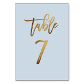 Goldfolie staubblaue Hochzeitsstiftung Tischnummer (Rückseite)
