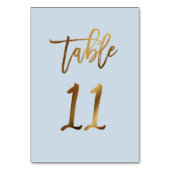 Goldfolie staubblaue Hochzeitsstiftung Tischnummer (Rückseite)