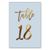 Goldfolie staubblaue Hochzeitsstiftung Tischnummer (Rückseite)