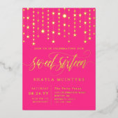 Goldfolie Sterne - 16 . Geburtstag Folieneinladung (Vorderseite)