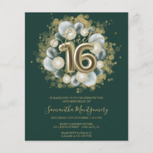 Goldfolie Sweet 16 Geburtstagsballons Budget-Einla