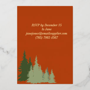 Goldfolie Terrakotta Tannenbaum Weihnachtsfeier Folieneinladung