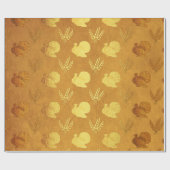 Goldfolie Thanksgiving Geschenkpapier (Flach)