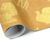 Goldfolie Thanksgiving Geschenkpapier (Rolleneckpunkt)