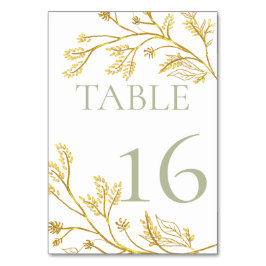 Goldfolie Tischnummer