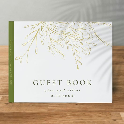 Goldfolie Überfließendes Bouquet Wedding Gästebuch