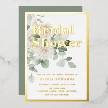 Goldfolie und Blattgrün Weißes Brautparty