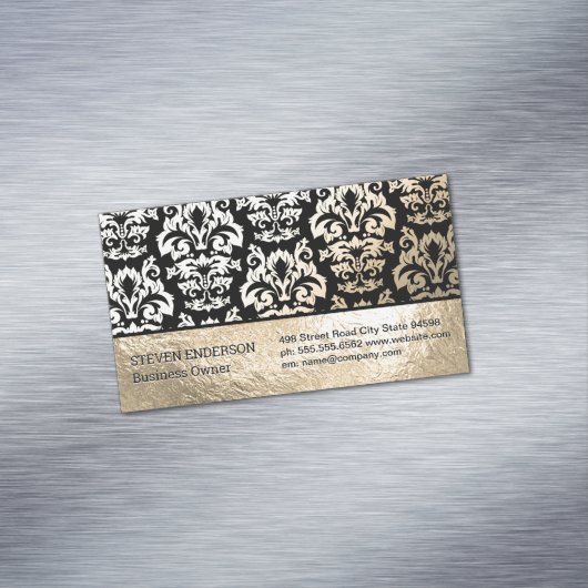 Goldfolie und Damask Muster Magnetische Visitenkarte (Beispiel)