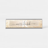 Goldfolie und Glitzer Lehrer Schreibtisch Namenssc Schreibtischnamensplakette (Vorderseite )