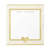 Goldfolie und Glitzer Personalisiert Notepad 5,5"  Notizblock (Vorderseite)