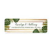 Goldfolie und Grüner Palmblätterstrand Hochzeit (Vorne)