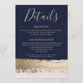 Goldfolie und Hochzeitsdetails Einladung