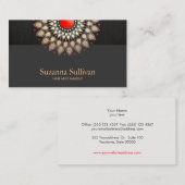 Goldfolie und rote schwarze Linen Look Kosmetologi Visitenkarte (Vorne/Hinten)