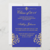 Goldfolie und Royal Blue Abschluss Einladung (Vorderseite)