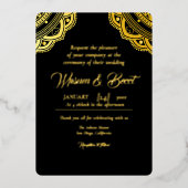 Goldfolie und Schwarz Luxus Einladungs-Kartendesig Folieneinladung (Vorderseite)