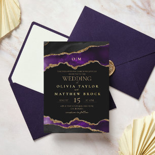 Goldfolie und schwarze Ästhetik Moderne Hochzeit Folieneinladung