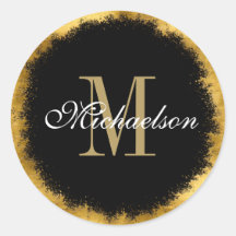 Goldfolie und Schwarzes Monogramm