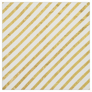 Goldfolie und weißes diagonales Streifen-Muster Stoff