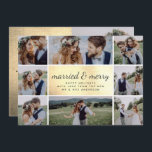 Goldfolie Verheiratet & Merry Wedding Feiertagskarte<br><div class="desc">Vielen Dank an Freunde und Familienmitglieder, die mit Ihnen an Ihrem besonderen Tag mit dieser modernen Hochzeit gefeiert haben. **BITTE LESEN SIE VOR DER BESTELLUNG** Wenn Sie Änderungen an Form oder Größe vornehmen oder ein anderes Produkt auswählen und das Design in irgendeiner Weise zugeschnitten ist oder auf der Seite nicht...</div>