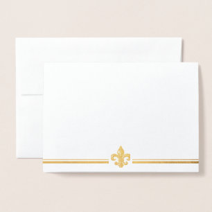 Goldfolie Vintage Fleur de Lis Grußkarte Folienkarte