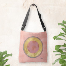 Goldfolie Vintage Grunge Monogramm auf Pink Boho