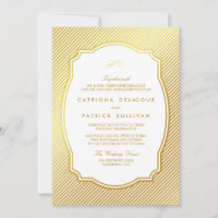 Goldfolie Vintage-Rahmen gestreifte Hochzeitseinla