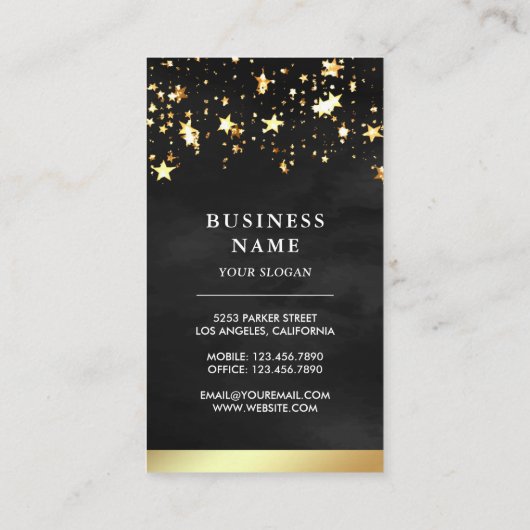 Goldfolie Wasserfarbener Fruchtsaft Mocktail Visitenkarte (Rückseite)