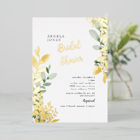 Goldfolie Wasserfarbenfolien Minze Brautparty Folieneinladung (Stehend vorne)