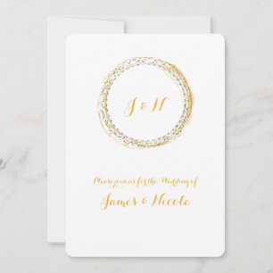 Goldfolie Weiß Glanz Glamour Kreis Einladungen