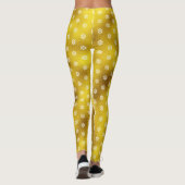 Goldfolie Weiße Schneeflocken Muster Urlaub modern Leggings (Rückseite)