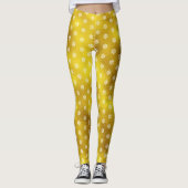 Goldfolie Weiße Schneeflocken Muster Urlaub modern Leggings (Vorderseite)