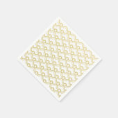 Goldfolie Weiße skallopierte Muscheln Muster Serviette (Ecke)