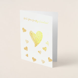 Goldfolie "Willst du meine Valentinstag-Partnerin  Folienkarte