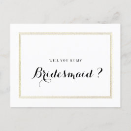 Goldfolie wirst du meine Bridespeicherkarte sein Einladungspostkarte