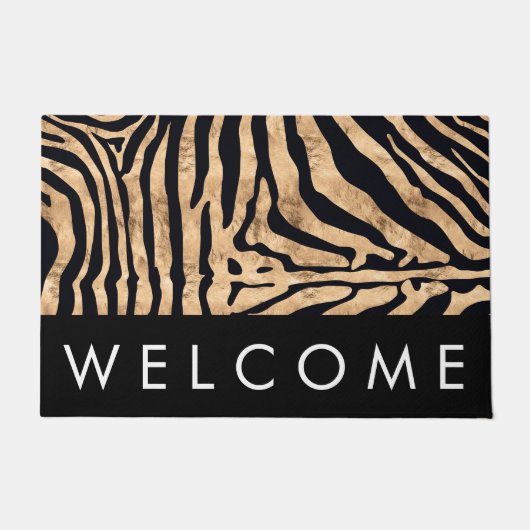 Goldfolie Zebra Print Welcome Mat Fußmatte (Vorderseite)