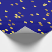 Goldfolieconfetti-Blau Geschenkpapier (Ecke)