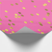 Goldfolieconfetti-Pink Geschenkpapier (Ecke)
