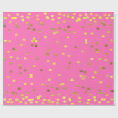 Goldfolieconfetti-Pink Geschenkpapier (Flach)