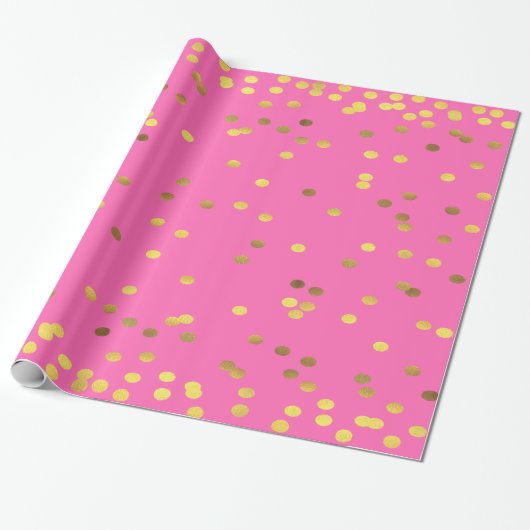 Goldfolieconfetti-Pink Geschenkpapier (Ungerollt)